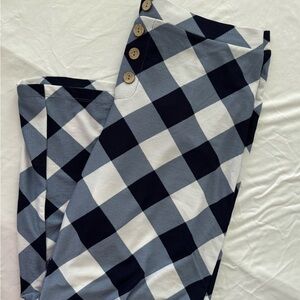 Stylish Checkered Pants with Button Detail